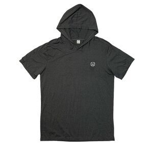 Neleus Hoodie Mens M Medium Grey Short Sleeve Lightweight Gym Running Workout